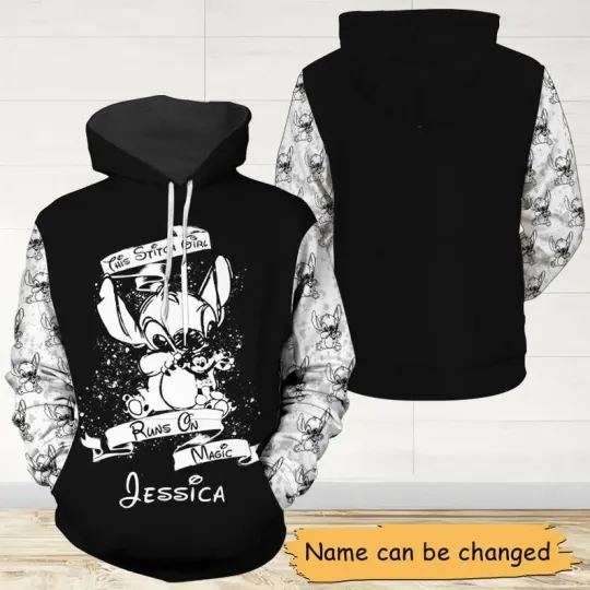 Personalized This Stitch Girl Runs On Magic Stitch Lovers Gift Hoodie 3D Printed