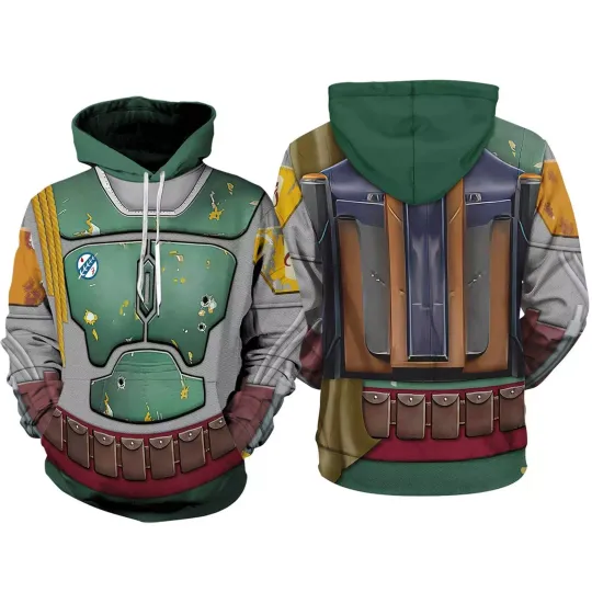 Boba Fett Costlay Costume Galaxy's Edge Star Wars Fans Gift Hoodie 3D Printed