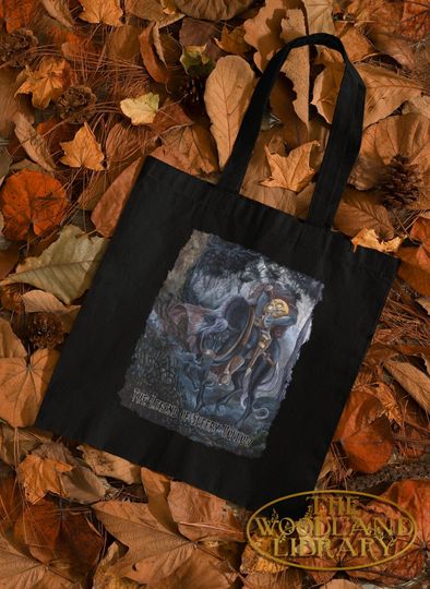 The Headless Horseman of Sleepy Hollow | Black Canvas Tote Bag | Halloween gift | Reusable Cotton Bag | Halloween gift | Must Have Treat