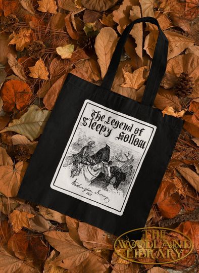 The Legend of Sleepy Hollow | Black Canvas Tote Bag | Halloween gift | Reusable Cotton Bag | Halloween gift | Must Have for Trick or Treat