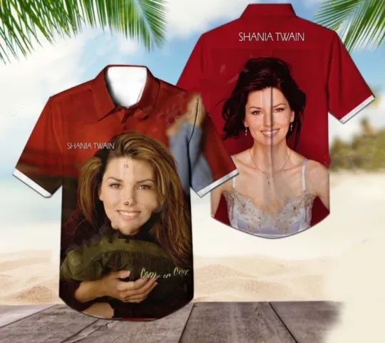 Shania Twain Come On Over Album Red Hawaiian Shirt
