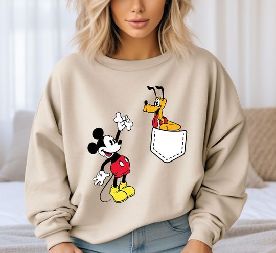 Mickey and Pluto Sweatshirt, Disney Vacation, Mickey Mouse and Dog Pullover