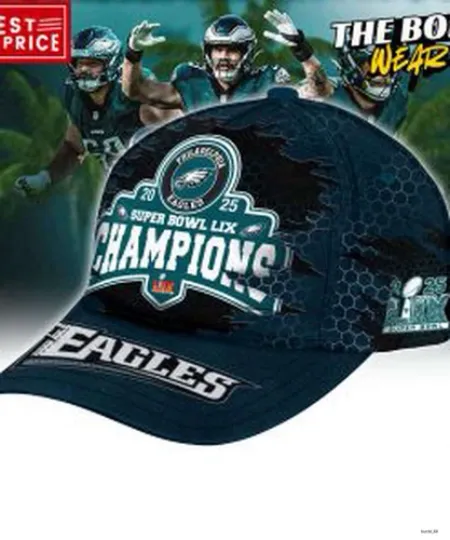 Philadelphia E.Eagles Super BowlL LIX Champions Classic Cap Printed For Fans