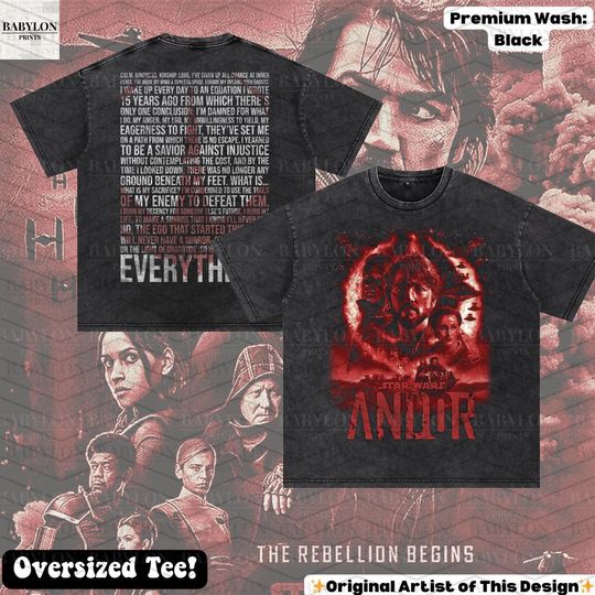 Star Wars Andor Season 2 Double Sided Oversized T-Shirt, Cassian Andor, Luthen Rael Quote, Mon Mothma Tee