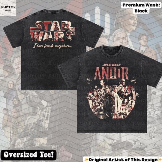 Star Wars Andor Season 2 Oversized T-Shirt, Cassian Andor, Rebellion Crew Featuring Mon Mothma and Luthen