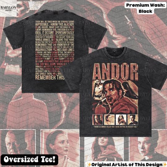 Oversized Star Wars Andor Season 2 Shirt Cassian Andor T-Shirt Luthen Rael shirt Nemik Manifesto Shirt Star Wars Mon Mothma Andor Disney Tee