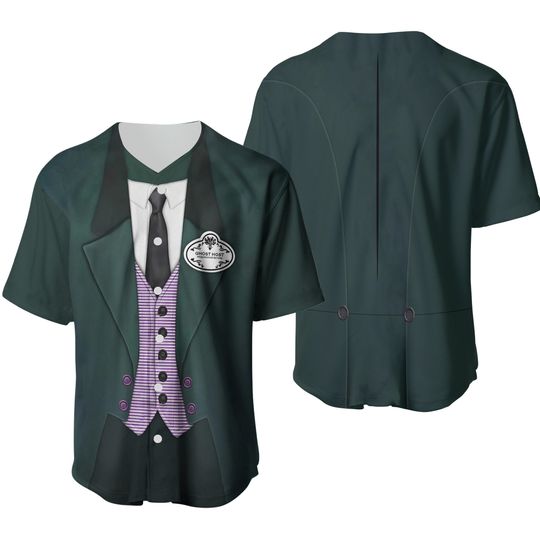 Haunted Mansion Ghost Host Baseball Jersey, Halloween Disney Cosplay Jersey, Ghost Host Costume Jersey, Disney Park Outfit For Men