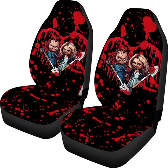 Bride Of Chucky Tiffany And Chucky Couple Forever Car Seat Covers, Horror Car Seat Covers, Car Seat Protector, Car Seat Cover