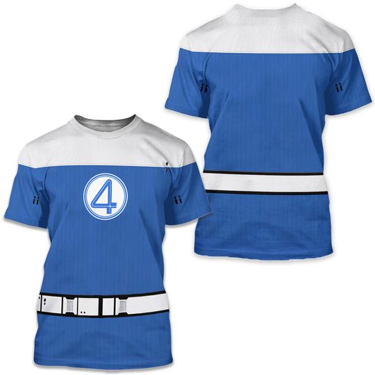 Disney Sue Storm 3D Adult T-Shirt, Fantastic Four First Steps All Over Print Shirt, Invisible Woman Avengers Halloween Costume T-Shirt