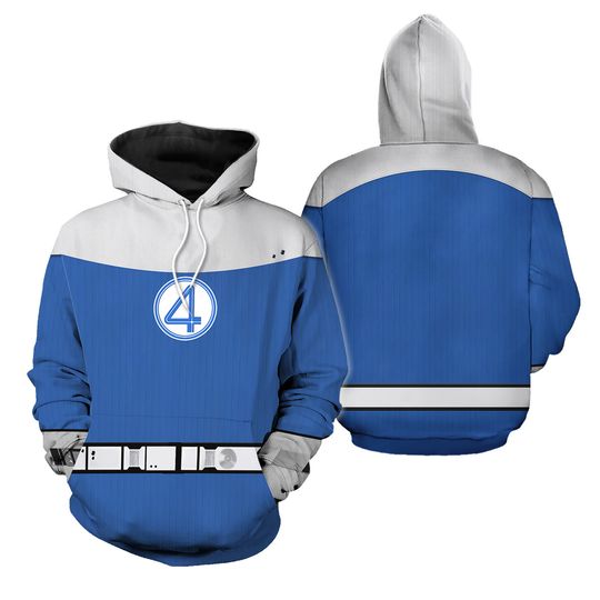 Sue Storm Invisible Woman 3D Hoodie Jogger Set, Hero Cosplay Costume Tee