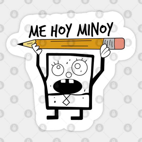 Doodlebob With Pencil - Spongebob - Sticker