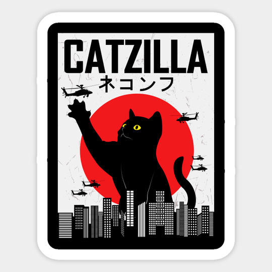 CATZILLA Cat Kitty Japan Vintage Gift - Cats - Sticker