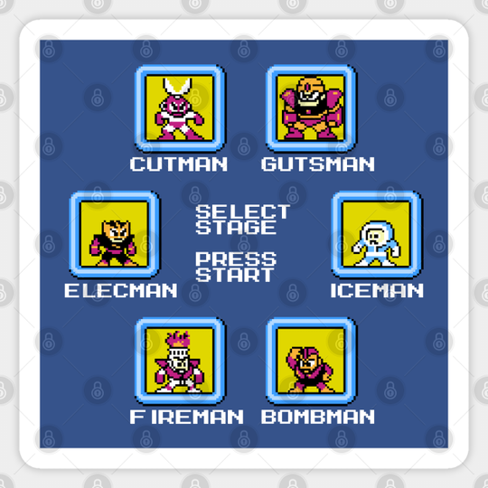 Mega Man Stage Select - Mega Man - Sticker