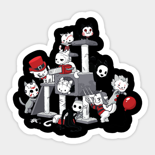 Halloween Horror Park Cats - Cats - Sticker