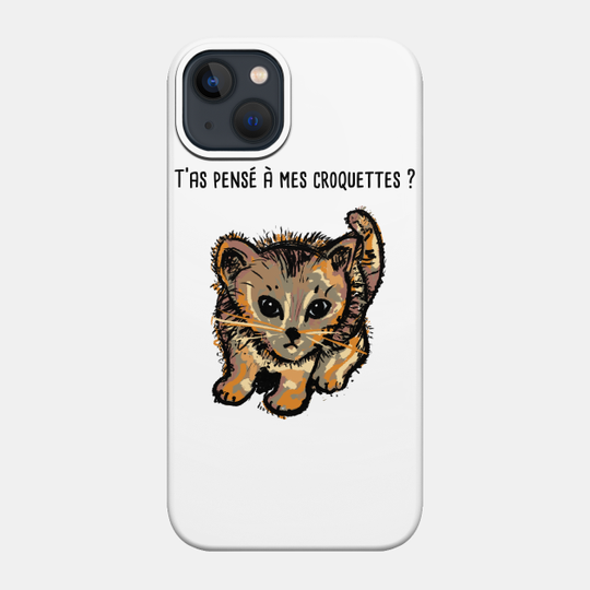Chaton et croquettes humour chat idée cadeau - Noel - Phone Case