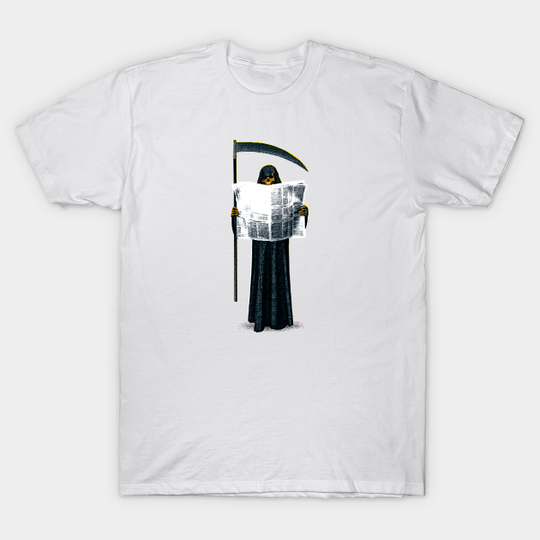 Dead | Mrs. Death | Death reads fake news | Skeleton | Skeletor | Masters of the Universe | MOTU | He-man | Fanart | Fan art - Dead - T-Shirt
