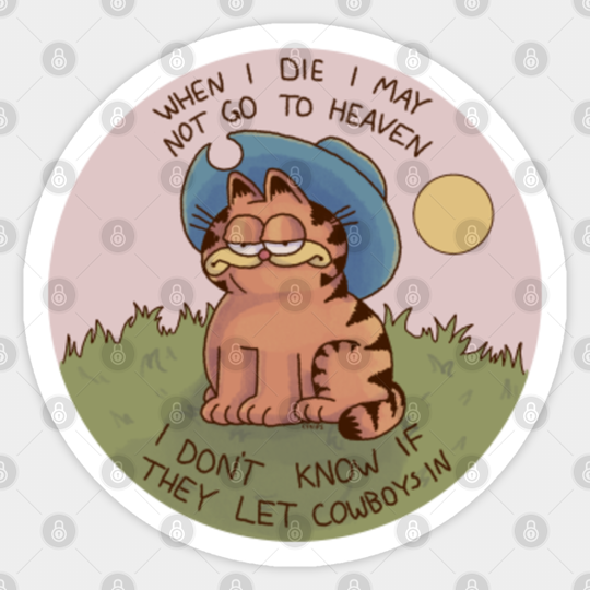 cowboy garf - Garfield - Sticker