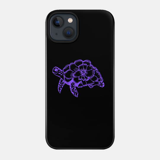 Motivational Inspirational Purple Turtle Cute Funny Gift Whale Sea Beach Summer Animals Love Cute Funny Gift Sarcastic Happy Fun Witty Good Positivity Relax Spiritual Depression Anxiety Gift - Turtle Lover - Phone Case