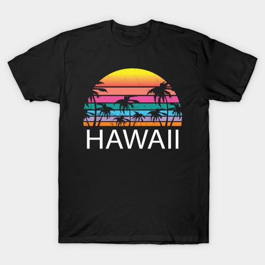Hawaii Art Surf Beach Vintage Hawaiian Beach Maui Island Retro Honolulu Flower - Kids - T-Shirt