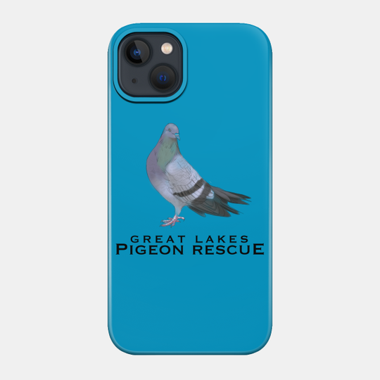 Great Lakes Pigeon Rescue Mascot - Black Letters - Pigeon - Phone Case