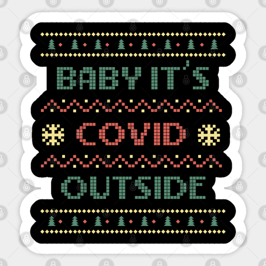 Funny Corona Christmas - Ugly Christmas Sweater - Sticker