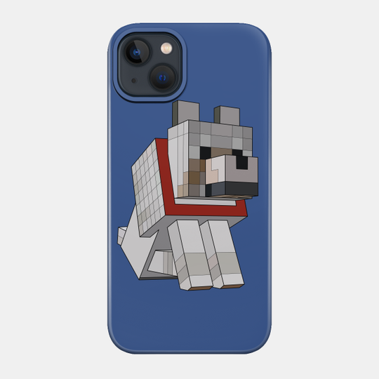 Dog sitting - Minecraft - Phone Case