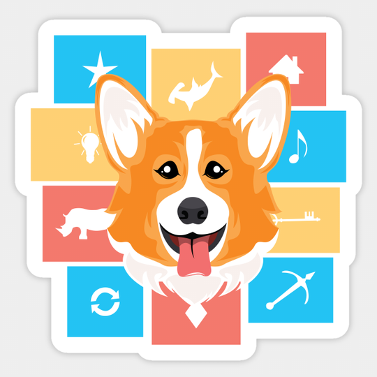 Rapunzel the Corgi (AKA Lydia Spring) - Dirk Gently - Sticker