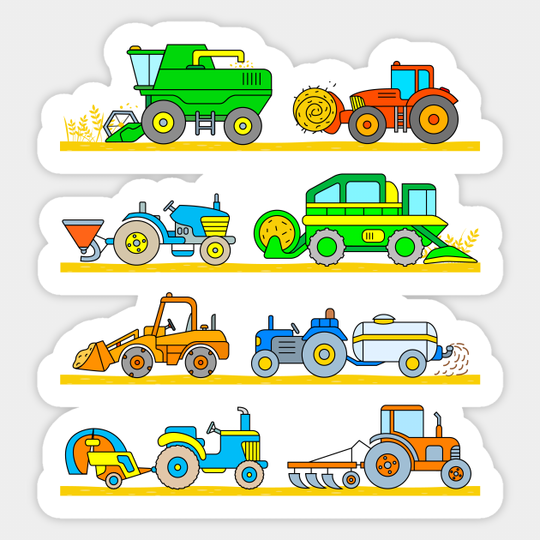 Farm Machinery Harvester Hay Baler Tractor Digger - Harvester - Sticker