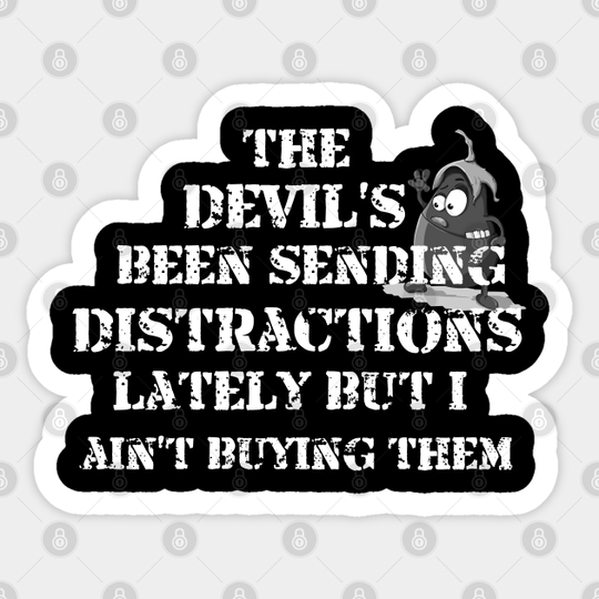 Funny Christian Distraction Eggplant - Funny Christian - Sticker