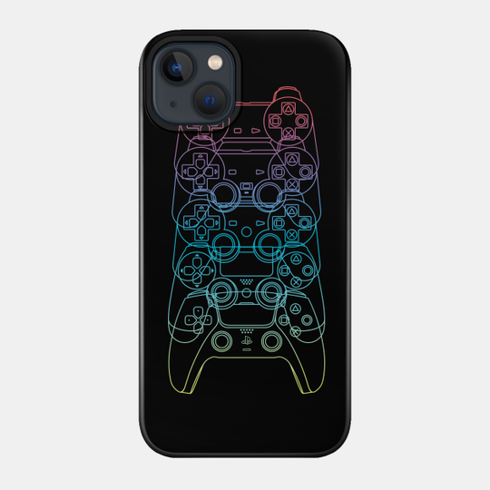 Controles de PlayStation PS1-PS5 (Lineas Arcoiris) - Playstation - Phone Case