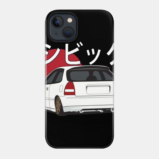 Vintage JDM Civic Hatch white EK - Honda Civic Ek - Phone Case