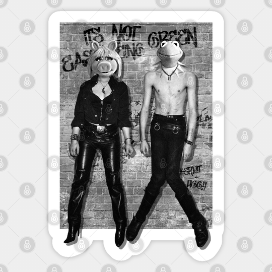 Kermit + Piggy ))(( Muppets Punk Rock Parody - Muppets - Sticker