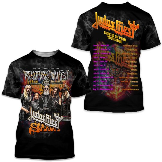 2025 Tour Judas Priest 3D T-Shirt