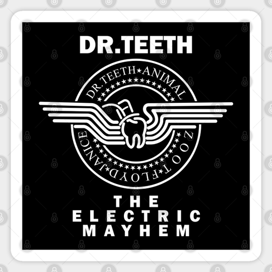 Dr Teeth and The Electric Mayhem old school - white - Dr Teeth And The Electric Mayhem - Sticker
