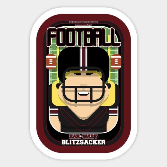 American Football Black and Maroon - Hail-Mary Blitzsacker - Hazel version - American Football - Sticker