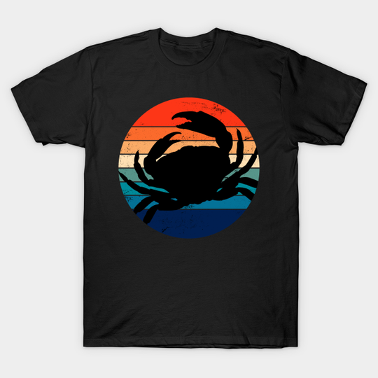 Crab Silhouette Sea Life Retro Sunset - Sea Life - T-Shirt