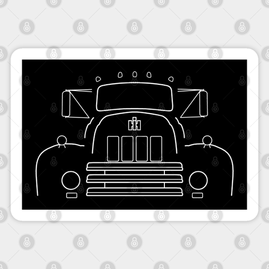 International Harvester IH R-190 classic truck white outline graphic - International Harvester - Sticker