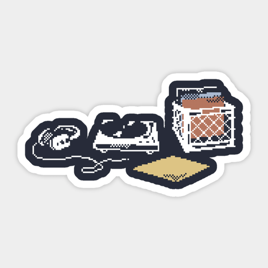 Vinyl Lover Pixel Art - Pickup - Sticker
