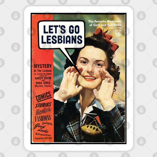 Lesbian - Let's go Lesbians Design - Lesbian - Sticker