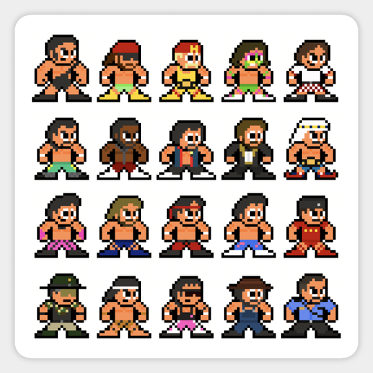 80s WWF 8-bit Pixel Art - Wrestling - Sticker
