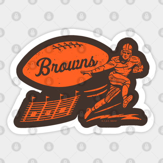 Vintage Football - Cleveland Browns (Orange Browns Wordmark) - Cleveland Browns - Sticker