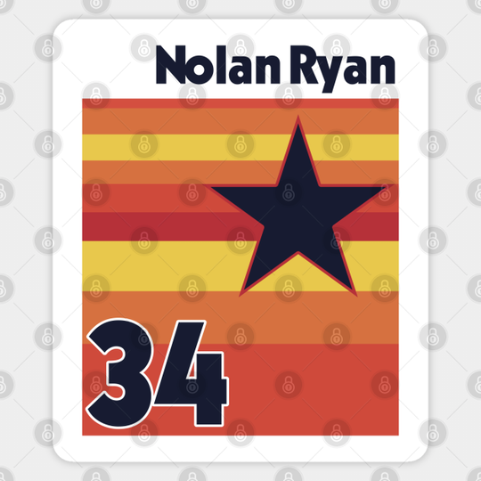 Retro Nolan Ryan Uniform Tribute - Baseball Lover - Sticker