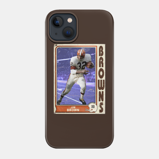 Retro Jim Brown Football Trading Card - Cleveland Browns - Phone Case