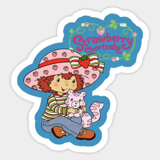 strawberry shortcake and cat - Strawberry Shortcake - Sticker