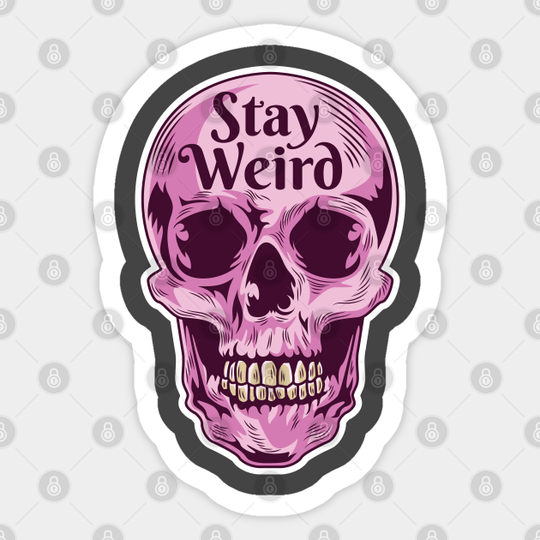 Stay Weird Pastel Goth Girl Emo Pink Skull for Stickerns Kawaii - Goth Pastel Aesthetic Grunge Pastel - Sticker