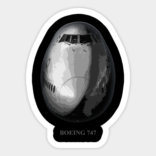 747 front view - Boeing 747 - Sticker