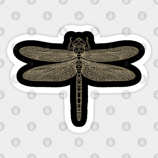 Vintage line dragonfly. - Vintage - Sticker