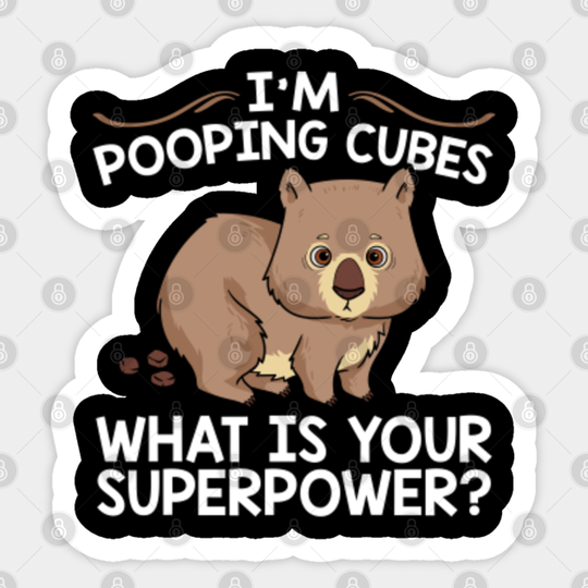 Wombat I Wombats I Animals Pooping Portraits Australia - Gift - Sticker