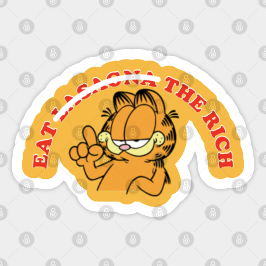 Eat The Rich / Garfield Meme Design - Arm The Working Class - Sticker