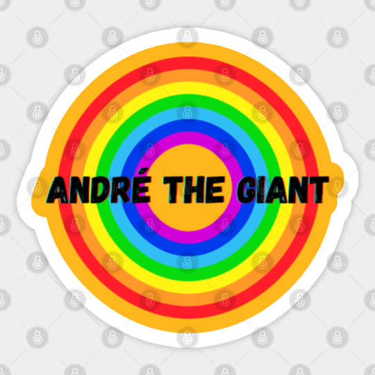 André the Giant- vintage Retro Rainbow Style warriors design Wrestlers-gift - Andre The Giant - Sticker